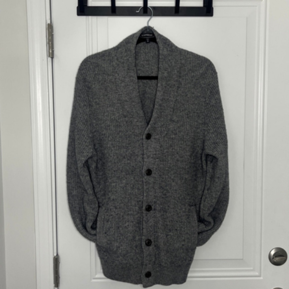 Express Men’s Shawl Collar Button-Up Cardigan Sweater | Size: Large